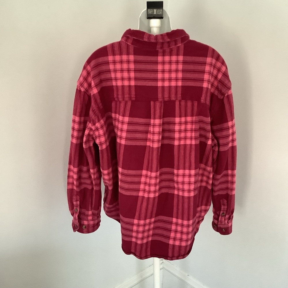 Timberland Red and Pink Plaid Buttondown Flannel Shirt Sz. XL - Picture 3 of 8